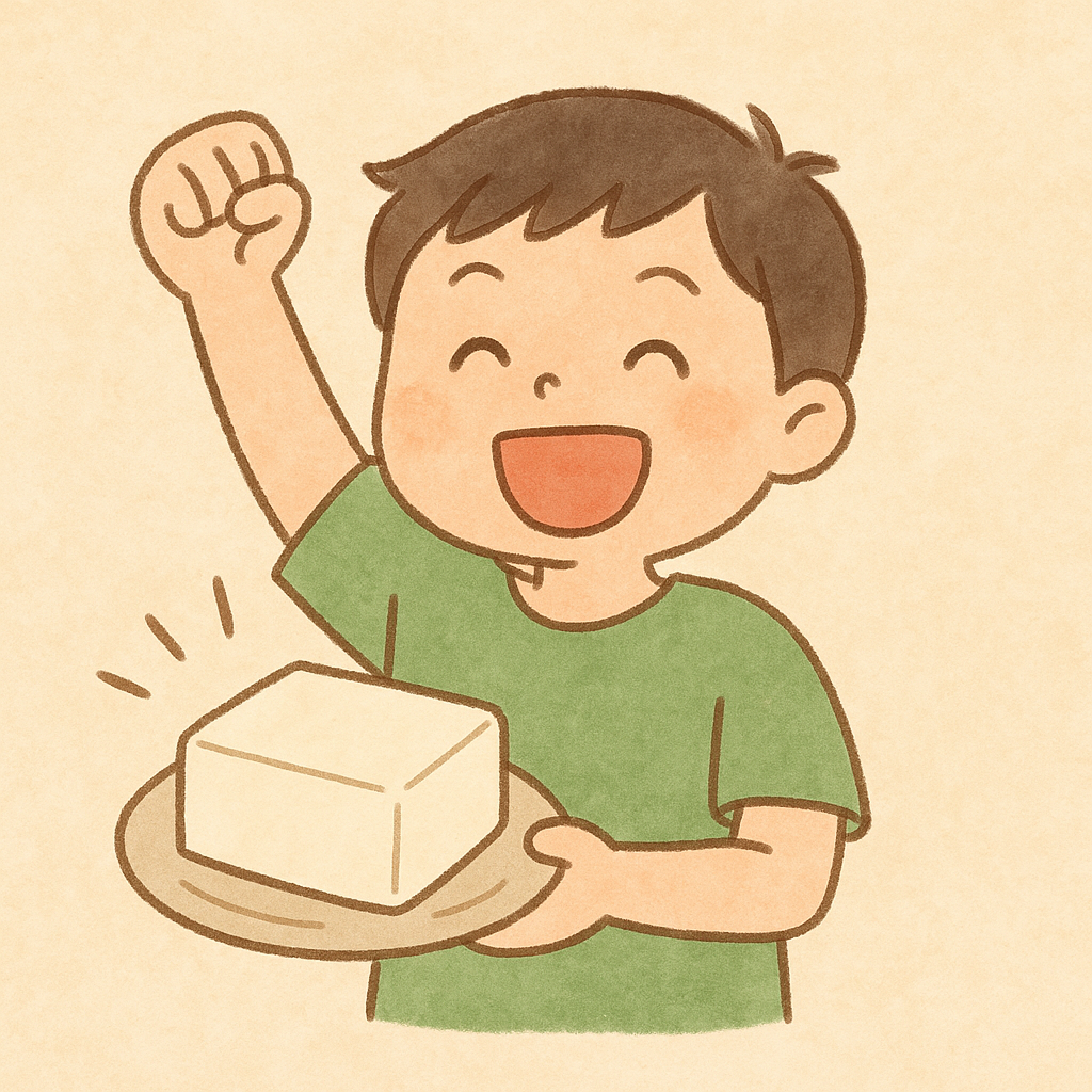 豆腐はやさしいヒーロー!体を作るたんぱくパワー!