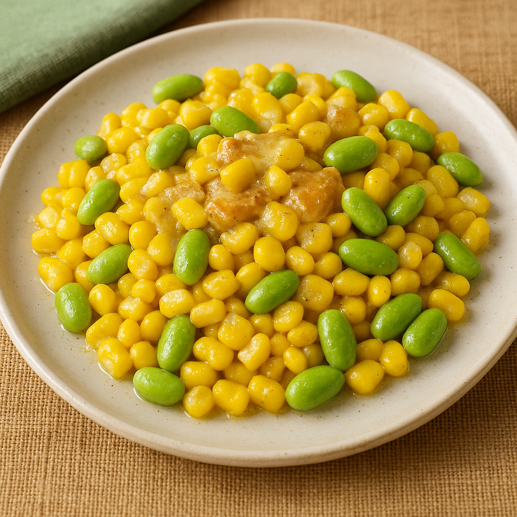 とうもろこしと枝豆の塩バター炒め