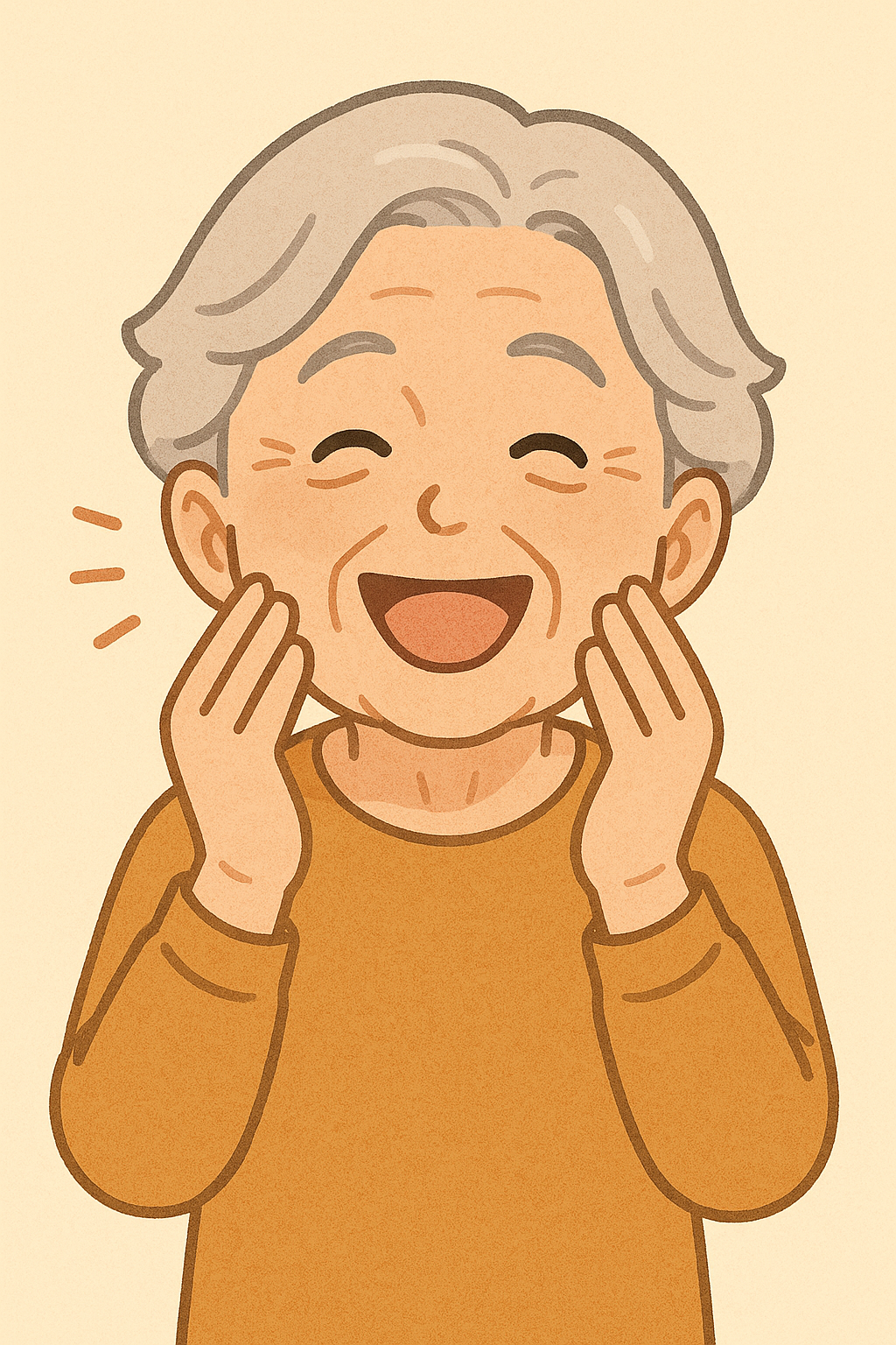 ほっぺたポンポン笑い