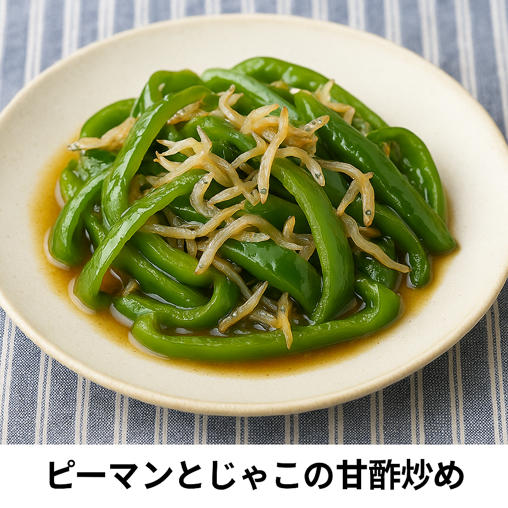ピーマンとじゃこの甘酢炒め