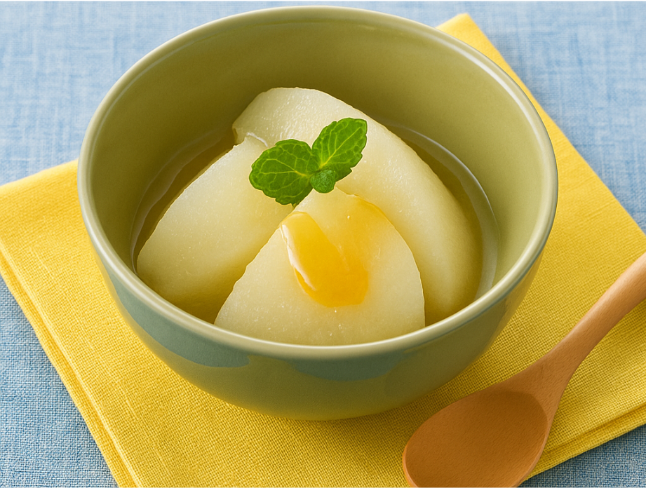 はちみつ梨のレンジ蒸し