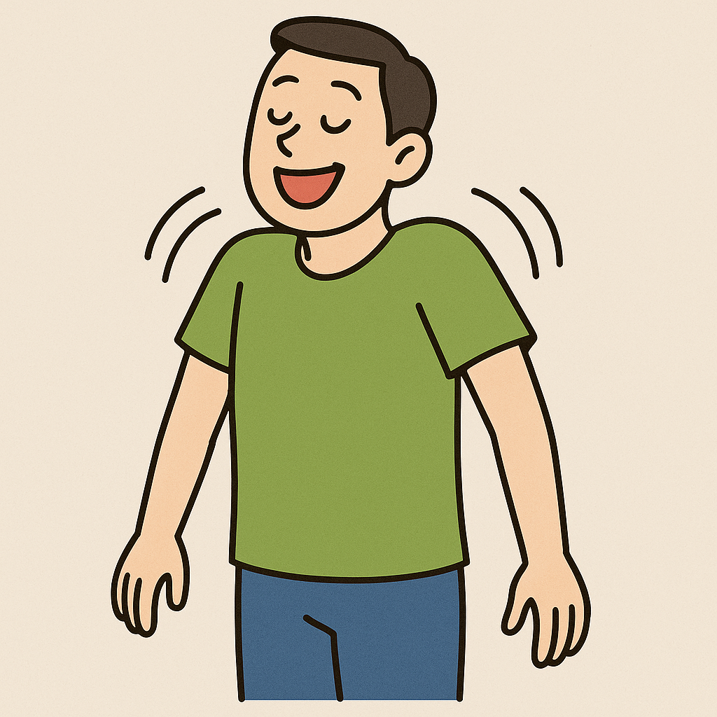 肩ストン笑い
