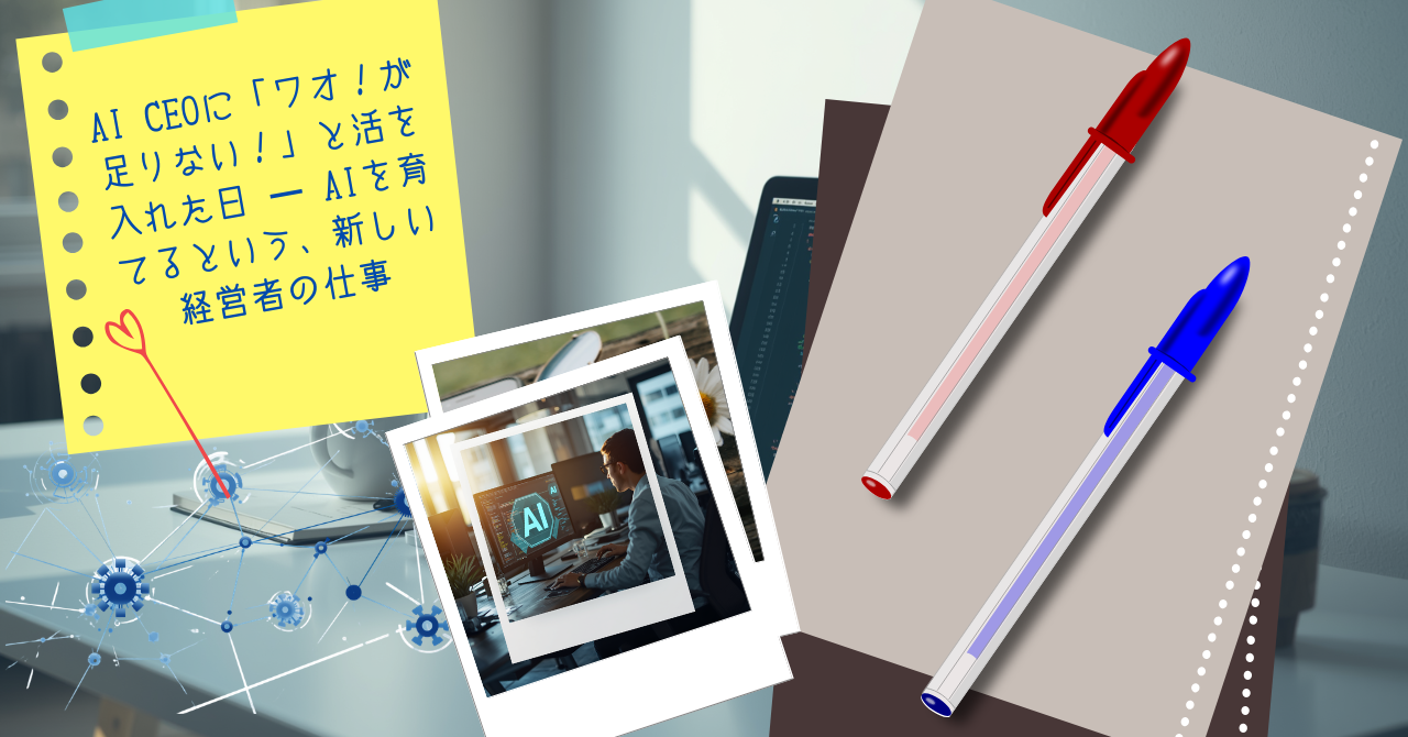 AI経営パートナーに「ワオが足りない」と活を入れた日｜AIを「育てる」という、新しい経営者の仕事