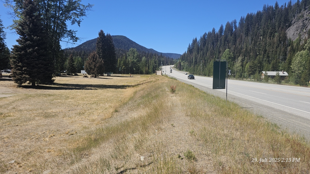 Vom Manning Park resort Blick auf die Strasse zum Allison Pass: noch 9km bis zur Passhöhe.