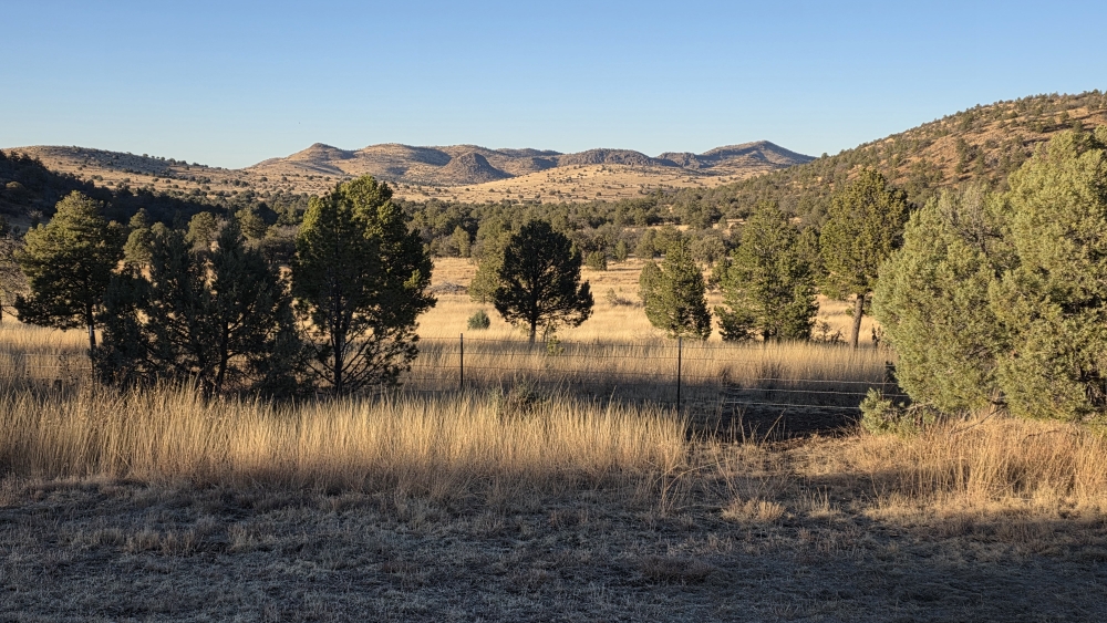Westtexanische Berglandschaft im Abendlicht.