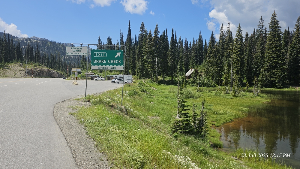 Die Passhöhe des Kootenay Passes.
