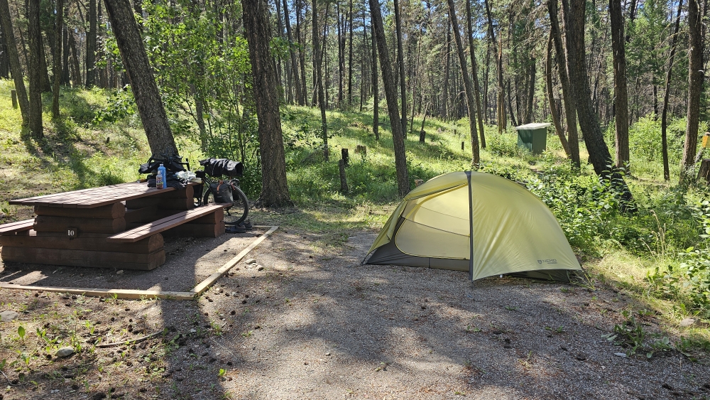Mein Zeltplatz im Loon Lake Campground.
