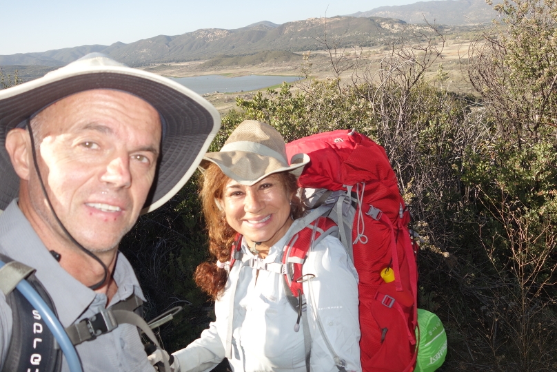 Selfie mit Lake Morena im Hintergrund