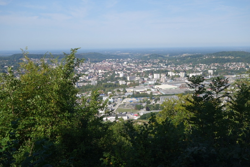 Looking down to Lons-Le-Saunier in the morning
