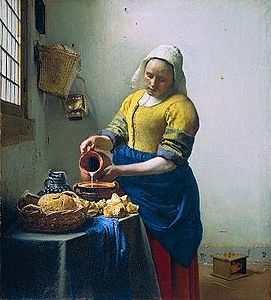 vermeer, laitière, foulard, carré de soie, twill de soie, fanfaron, mon petit fanfaron