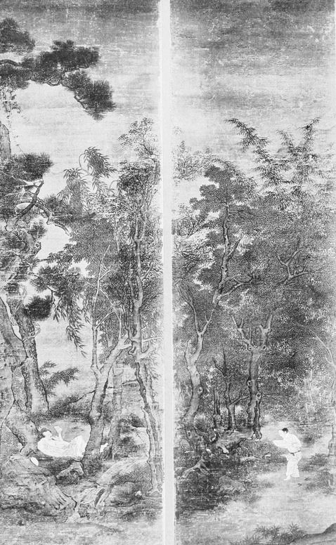 Le sage dans la forêt. Tseu-chao. Extrait de : Laurence BINYON (1869-1943) : Painting in the Far East.