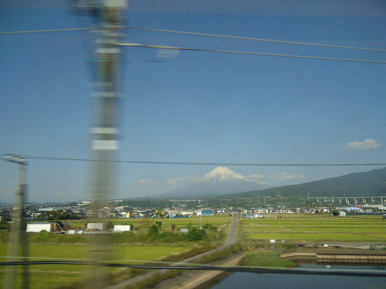 Sicht auf Fuji-San vom Zug aus