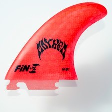 This fin is designed by ...Lost shaper Matt "Mayhem" Biolos. This is a progressively designed thruster which is great in all conditions and ridden by many pros. They provide lots of drive and a nice flare off the lip of the wave. - See more at: https://ww