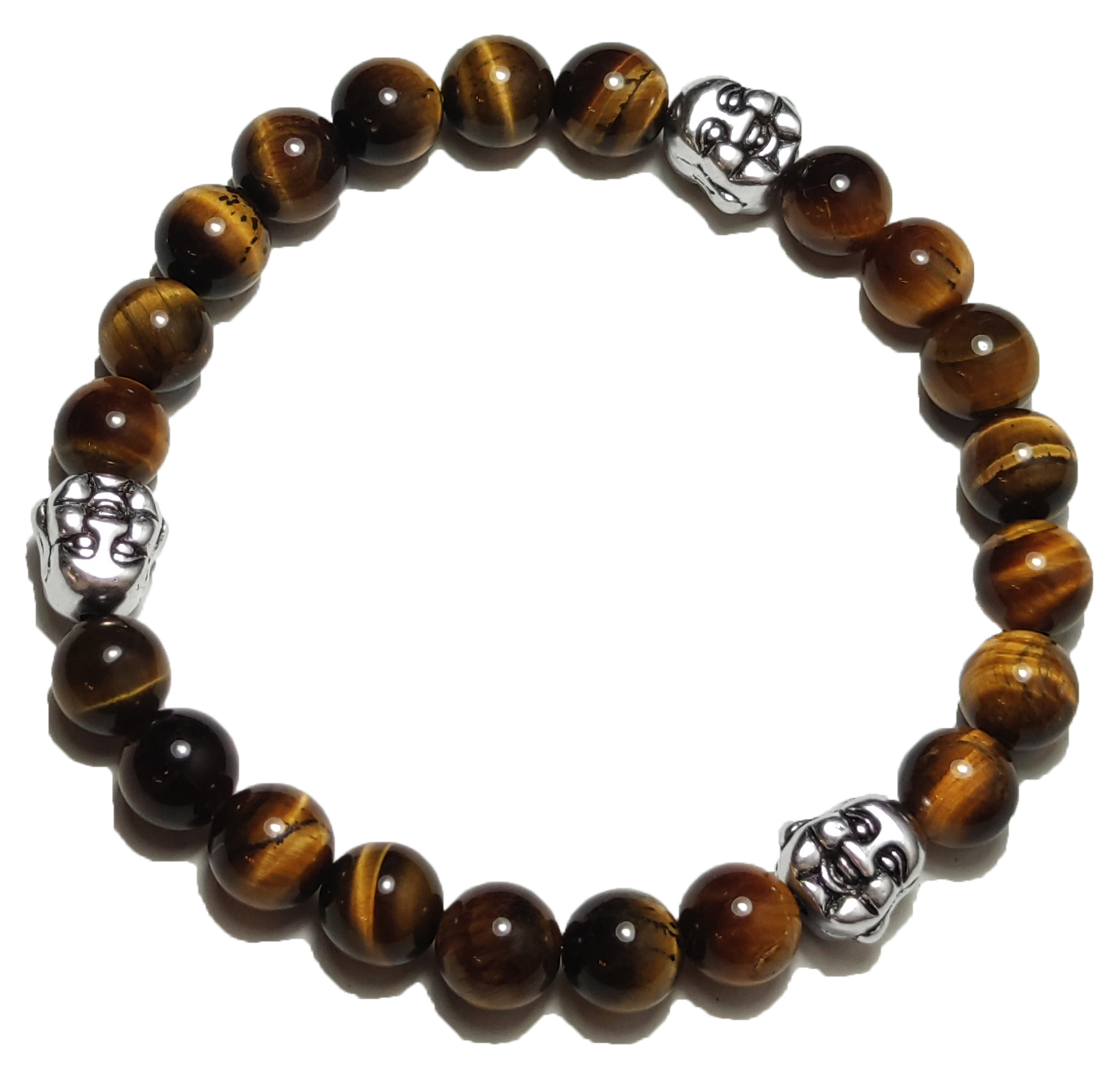 BEHERO Herren - Armband Happy Buddha (Tigerauge)