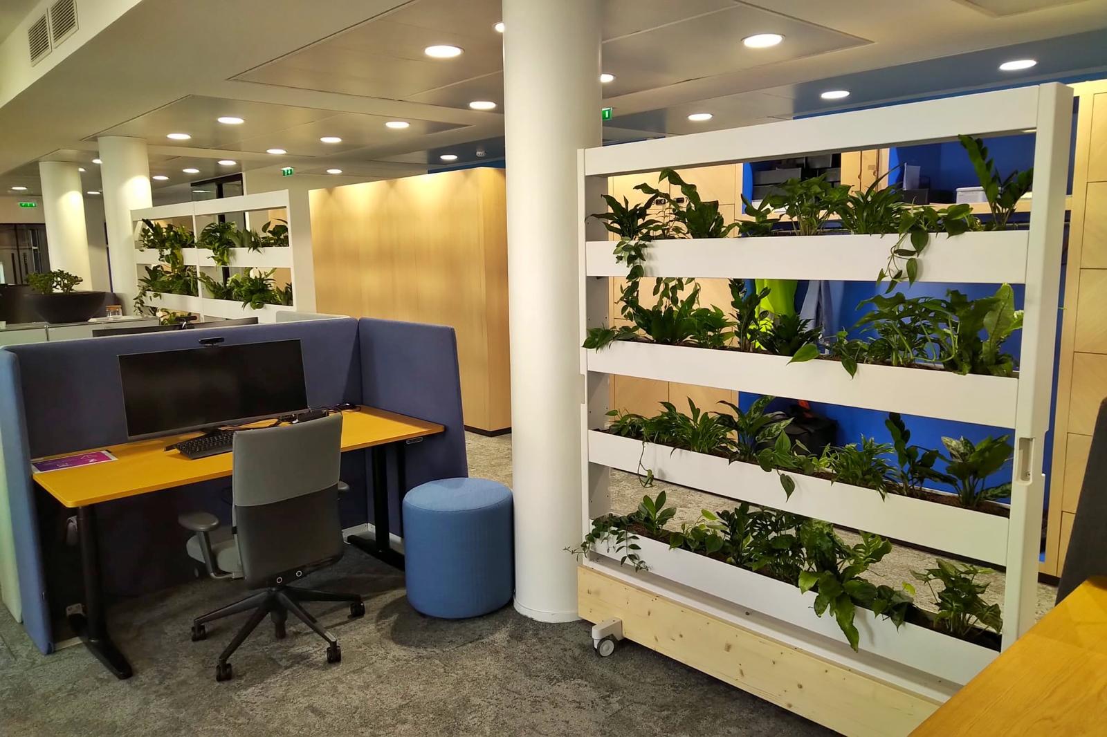 Murs végétaux mobiles pour ces bureaux à Paris