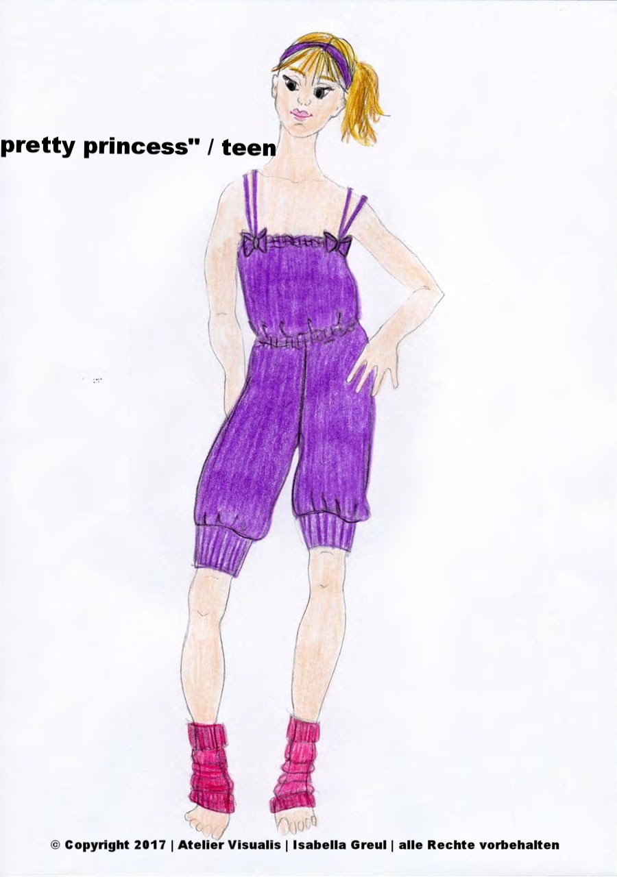 Modeentwurf Homewear teen zum Thema pretty princess