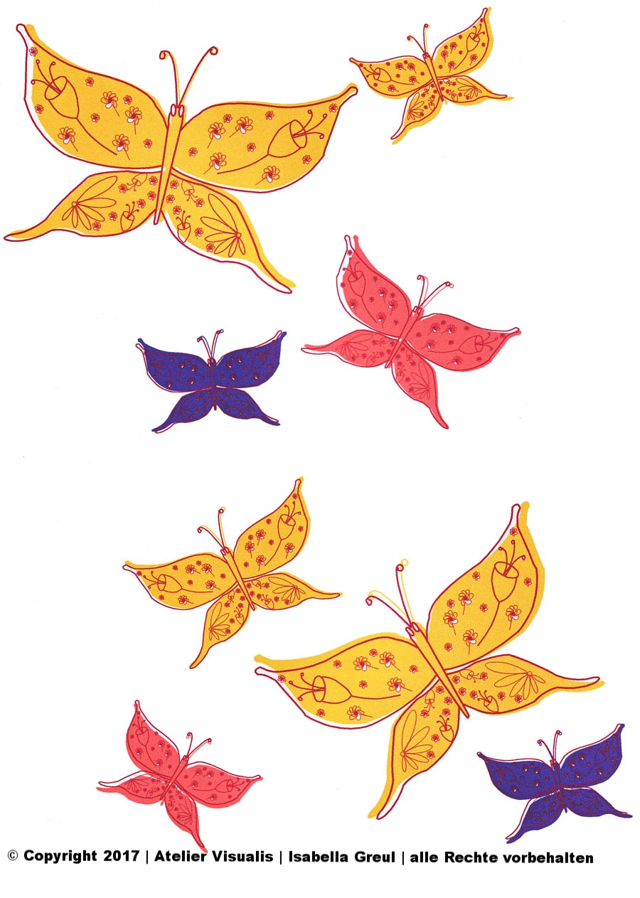 Printentwicklung Thema Schmetterlinge