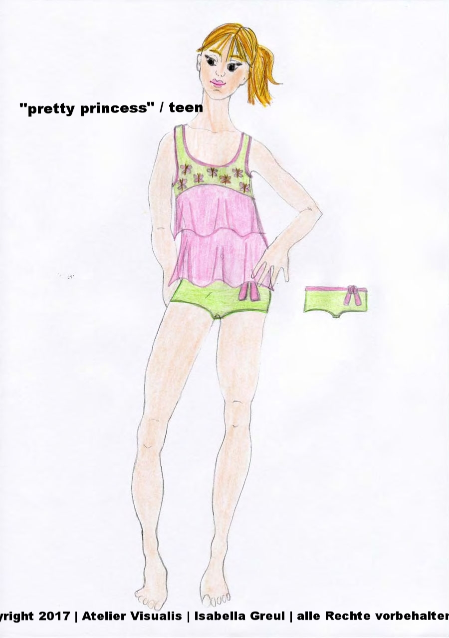 Modeentwurf Homewear teen zum Thema pretty princess