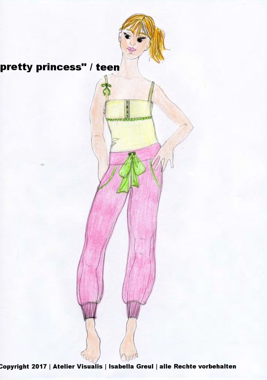 Modeentwurf Homewear teen zum Thema pretty princess