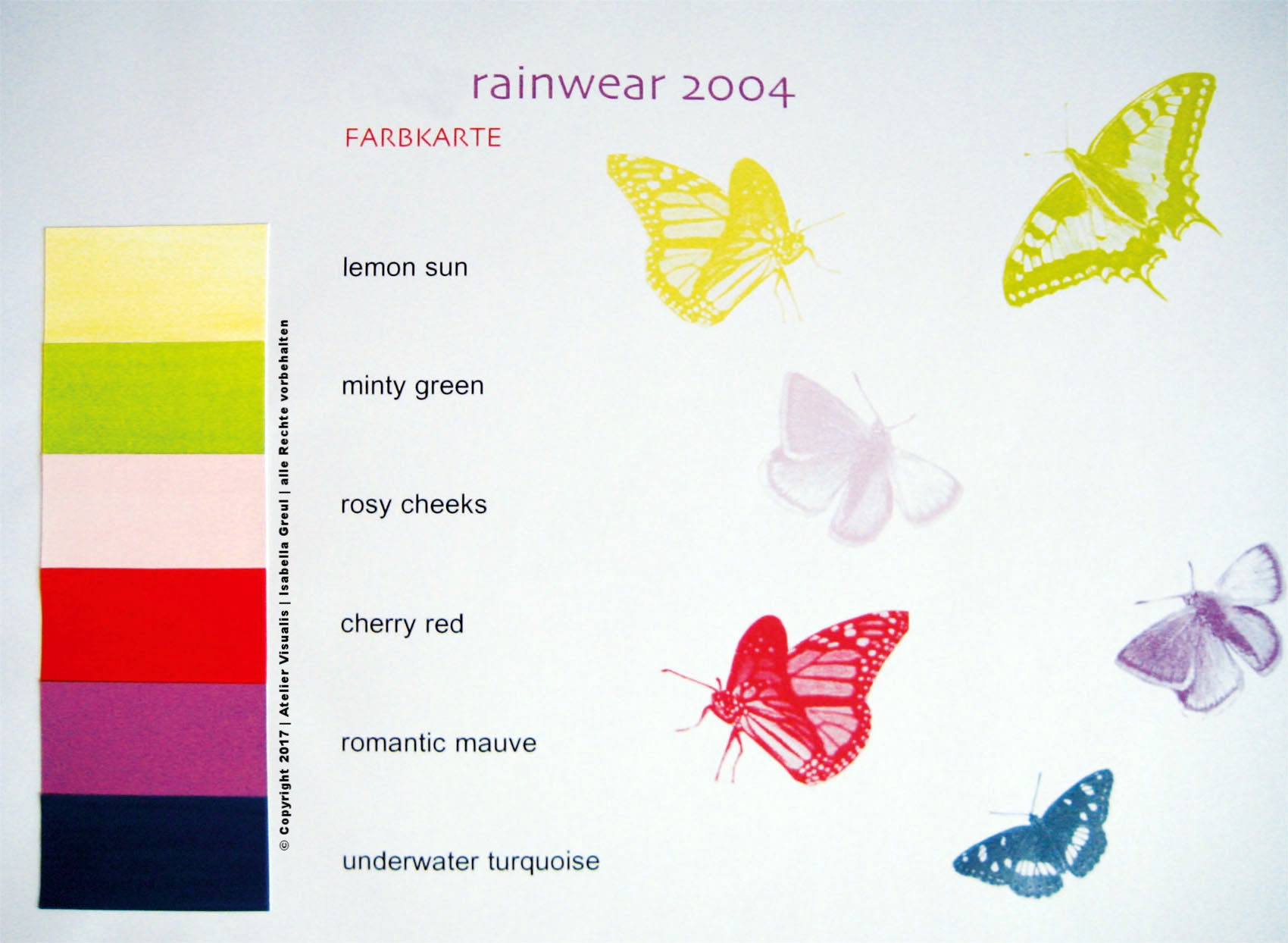 Farbkarte rainwear Schmetterling