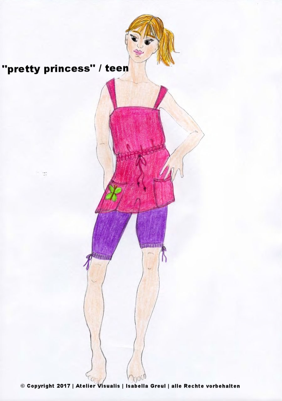 Modeentwurf Homewear teen zum Thema pretty princess