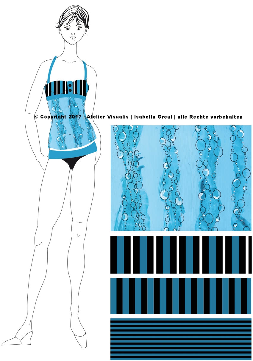 Kollektionsentwicklung Bademode und Prints Streifen