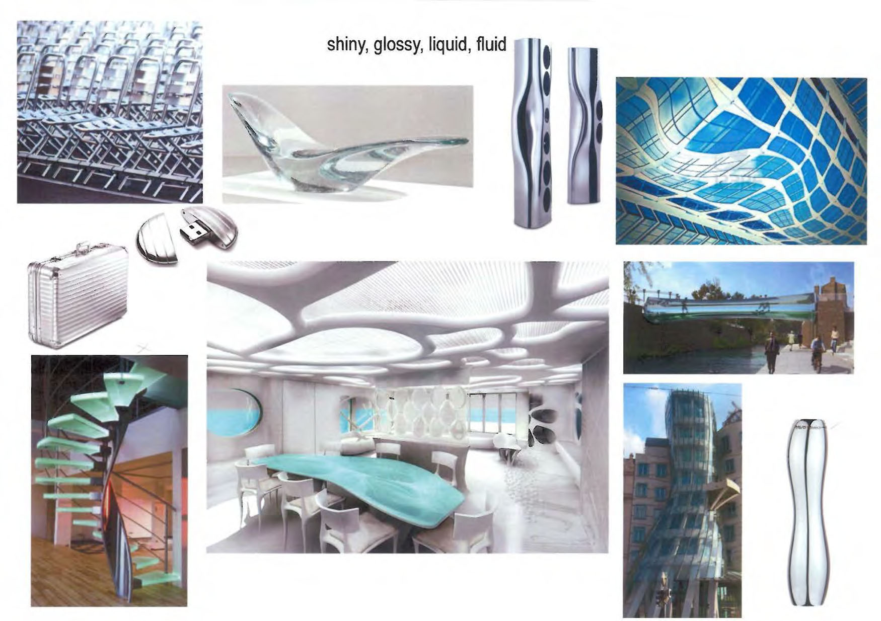 Moodboard automotive shiny, glossy, liquid, fluid