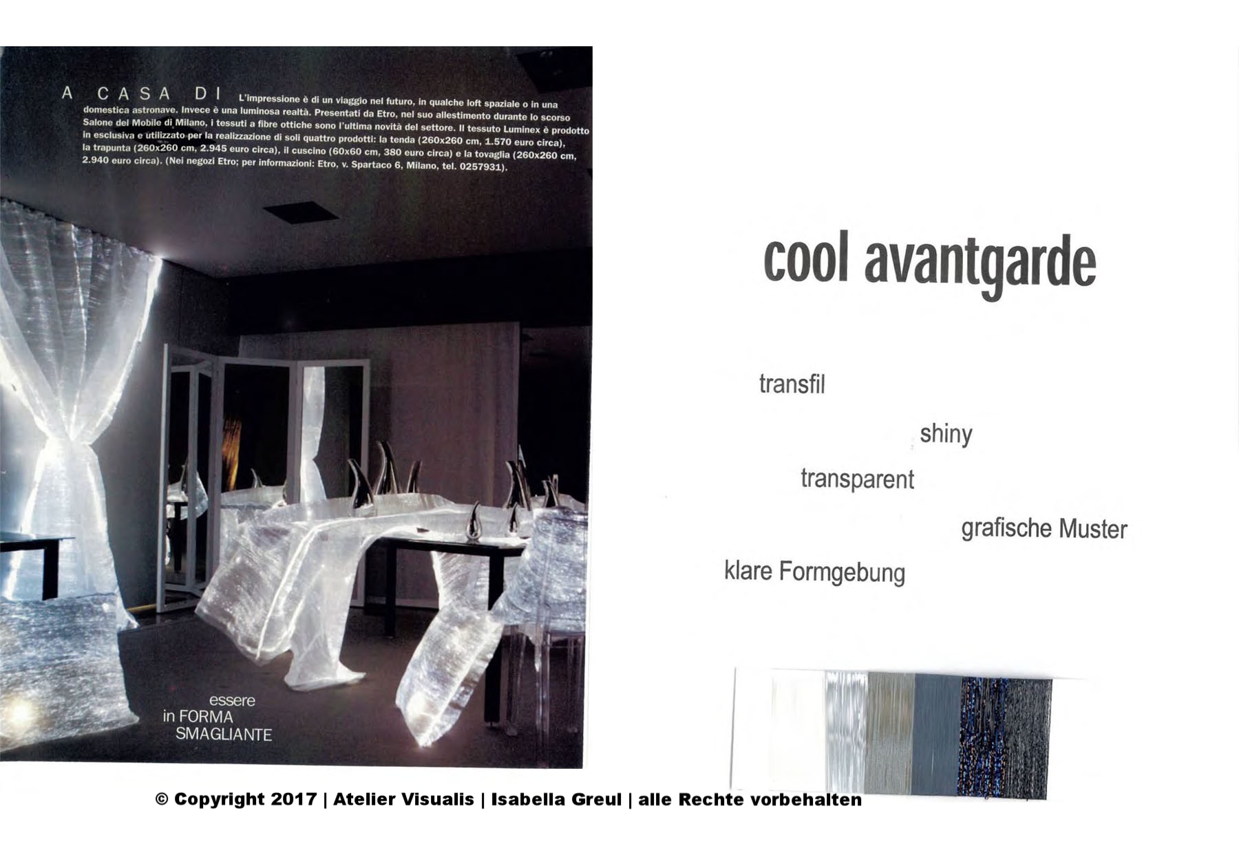 Mood-und Colourboard cool avantgarde