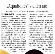 08.-22.09.19 sonntags v. 15-18 Uhr in Visselhövede im Wasserturm: "Aquaholic-Sehnsucht nach Meer" (Walsroder Zeitung vom 23.08.19)