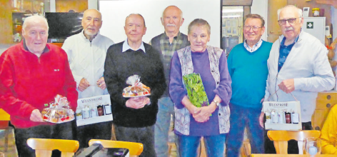 (v. links) Walter Gubitz, Arthur Lebrecht, Dieter Striegler, Conny Loos, Doris Küstermann, Hermann Hopfengärtner und Fritz Leikauf