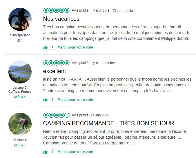 Avis tripadvisor camping la haie penée 