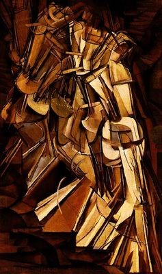 Marcel Duchamp, Nu descendant d'un escalier (Nr.2), 1912, Öl/Lw 152x93,3, Philadelphia Mus.of Art