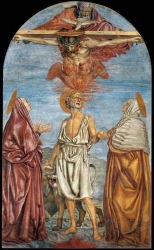 Andrea del Castagno (1423-1457), Trinità con tre Santi