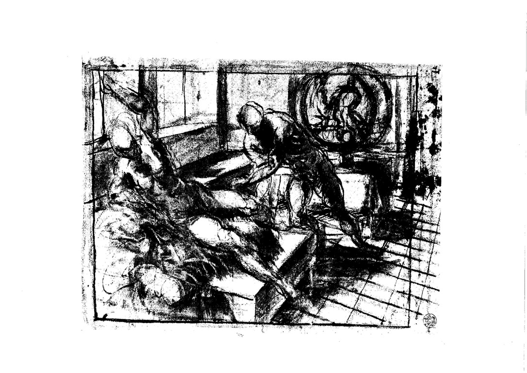 Tintoretto, Venus und Vulkan, Zeichnung Berlin (1)