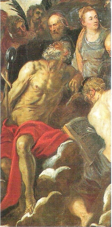 Tintoretto, Giudizio 1562, Madonna dell'Orto, Detail: Hieronymus unter den Stiftern