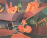 Fillia (Luigi Colombo 1904-1946), bicicletta (fusione di paesaggio, idolo meccanico) 1924
