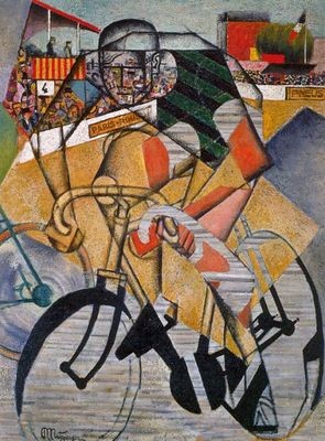 Jean Metzinger, Au Vélodrome 1912,Öl/Sand/Collage130,4x97,1cm, Venedig, Guggenheincoll.