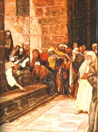James Tissot(Nantes1836-1902 Buillons) Jesus schreibt..., Aquarell 1886-96