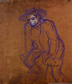 Toulouse Lautrec (1864-1901), Aristide Briand à bicyclette 1892, carton 74,5x65cm