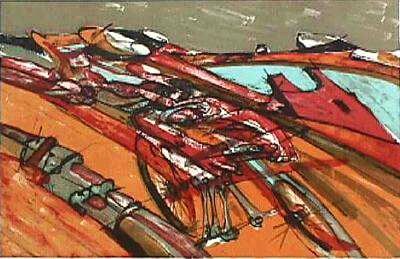 Claude Darotchetche (1933-2008), coureur cycliste lithographie