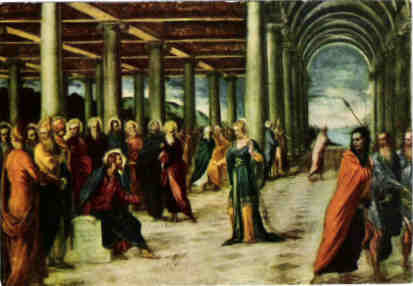 Jacopo Tintoretto(1518-1594), "Adultera Chigi",Gall.Naz. di Pal. Barberini Rom, Lw.119x169cm