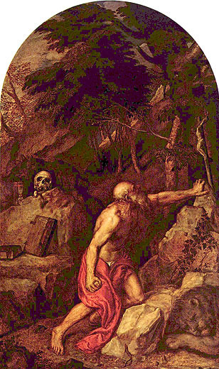 Tizian (1476/89-15576), San Girolamo penitente,1552, Milano, Brera