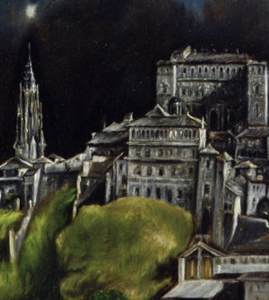 Detail: Kathedrale und Alcazar, davor Gebäude des Spitals S.Cruz (?)