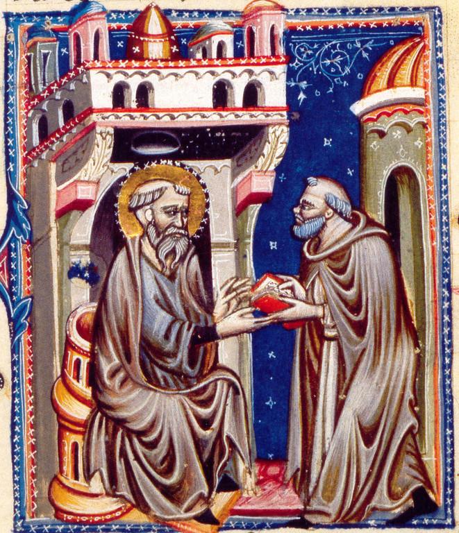 Hieronymus-Miniatur, Titelblatt, Neapel um 1300