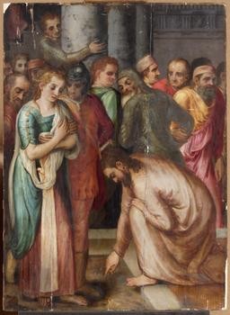 Frans de Vriendt, gen. Floris (1519/20-1570 Antwerpen),"1553", Lw.114,5x83,3cm, sign.