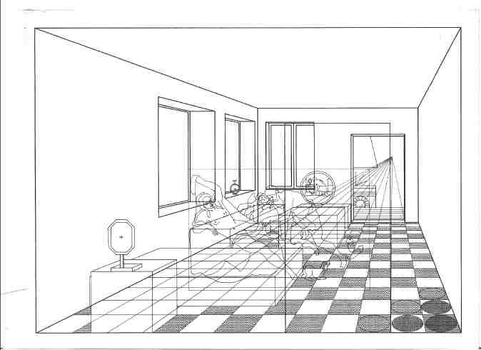 idem 2, perspektivische Umzeichnung CAD