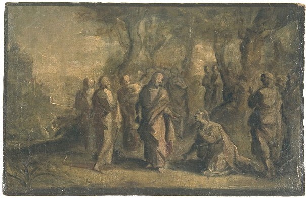 anonym ital. XVII Jh.E.(?) in freier Landschft, Zeichnung Louvre