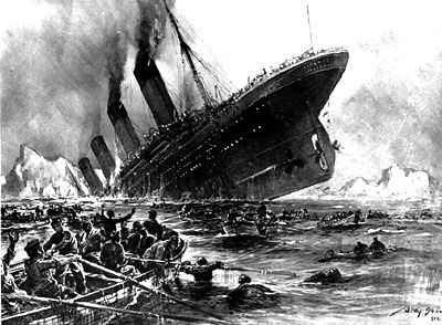 Untergang der Titanic Radierung in der Tagespresse April 1912