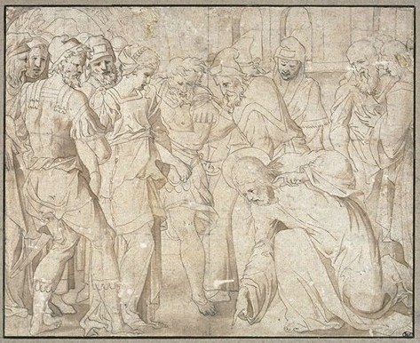 Leonard Thiry (+ um 1550 Antwerpen, tätig in Fontainebleau) Entwurf Louvre