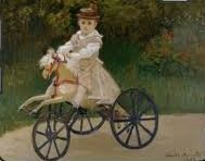 Claude Monet (1870-1889), Sohn Jean auf seinem "cheval mécanique" 1872, Chicago, Cummings